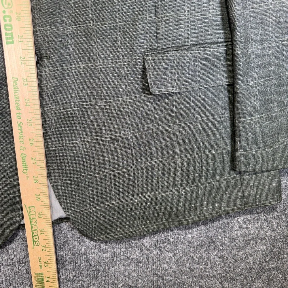 Joseph Abboud Classic Fit Sport Coat Mens 48R Green Wool Silk Linen Plaid Blazer